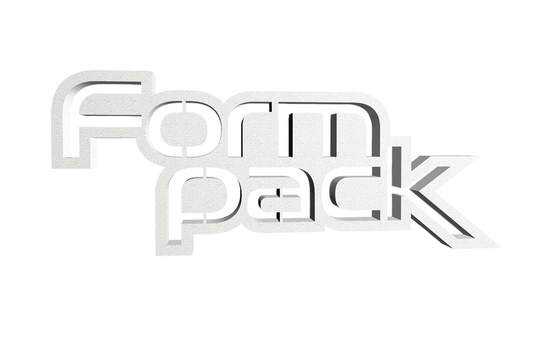 Formpack Logo aus Styropor/ airpop