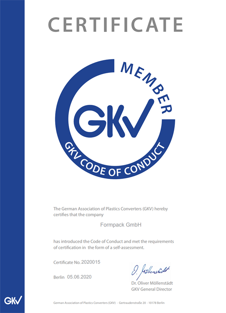 GKV‐Verhaltenskodex Zertifikat - Englisch